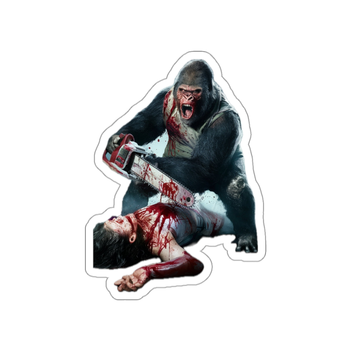 7 - Animals - Gorilla chainsaw massacre - Stickers