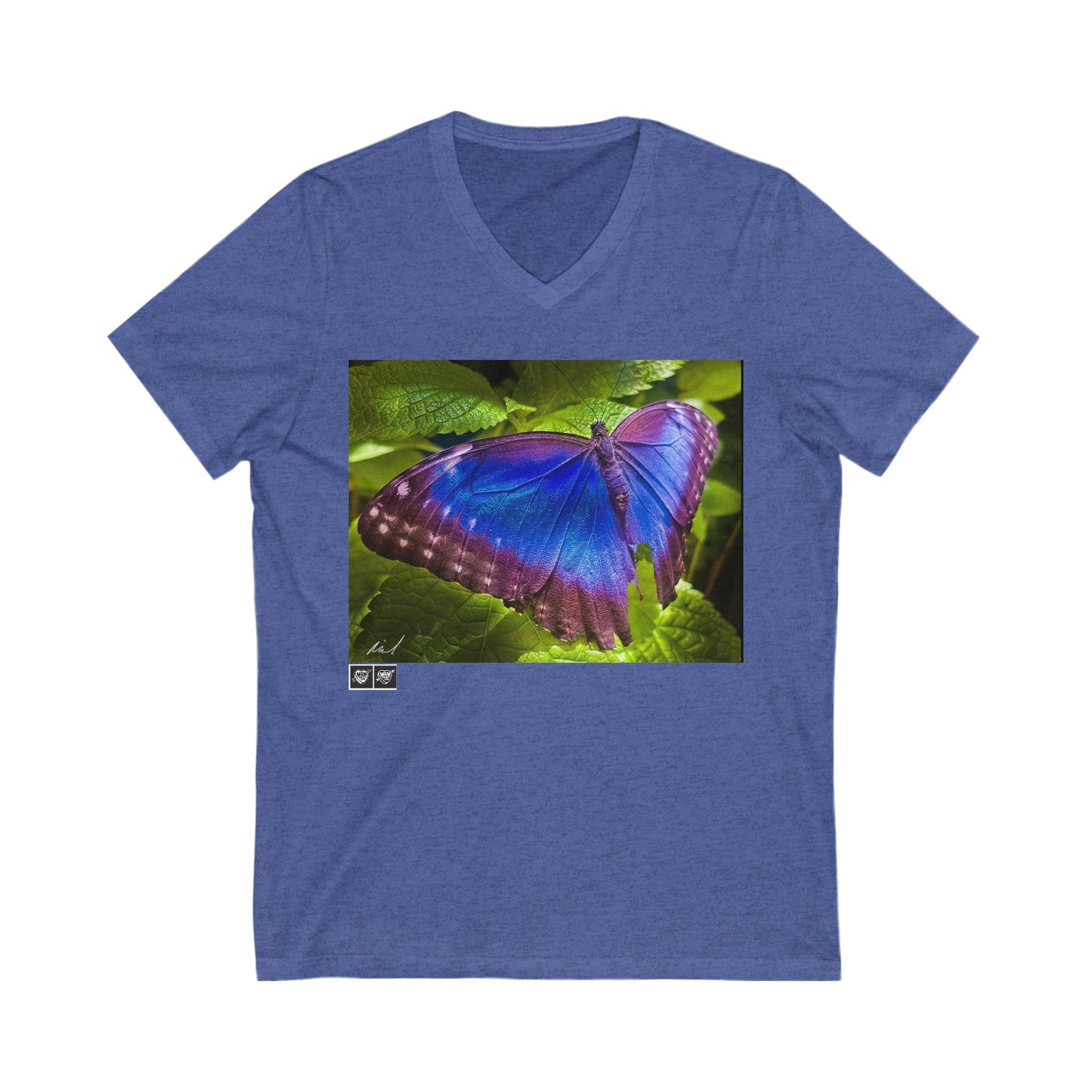 1 - Costa Rica - Butterfly Mariposa - 1 - V-Neck