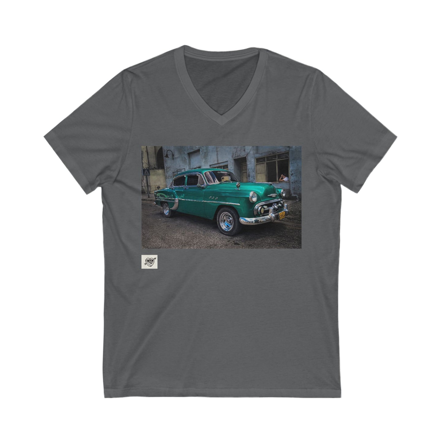 1 - Cubas Car with lady - V-Neck - X