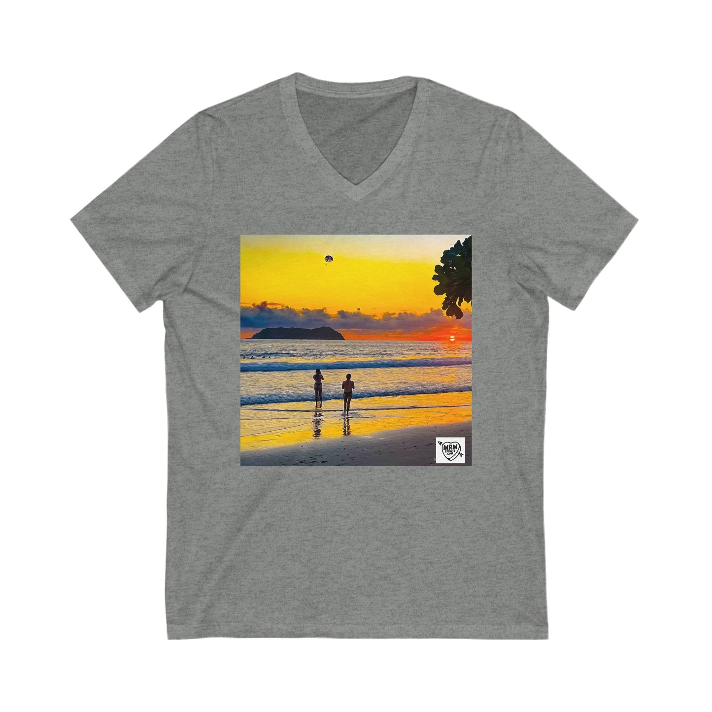 1 - Colta Rica - 2 swirls gaging tigtunes on the peach - V-Neck