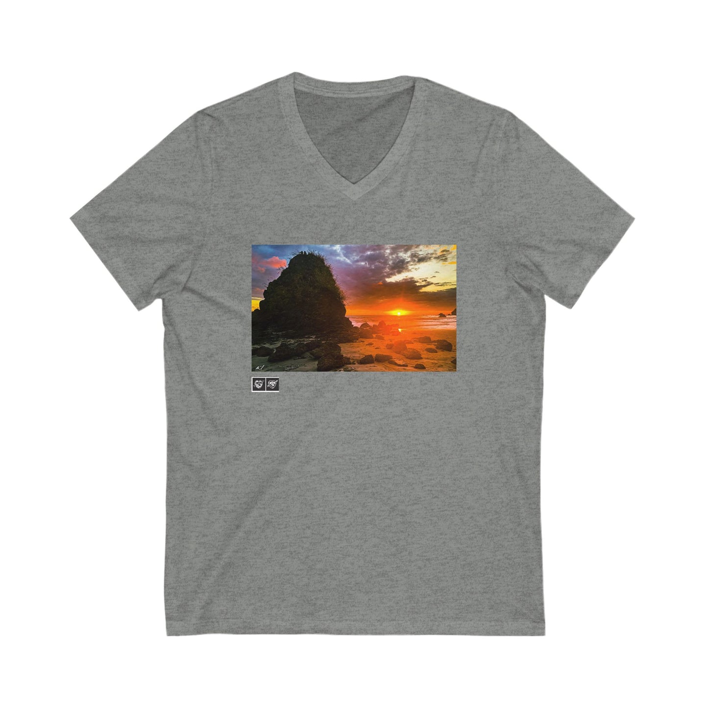 1 - Costa Rica- Beach at sundown - V-Neck