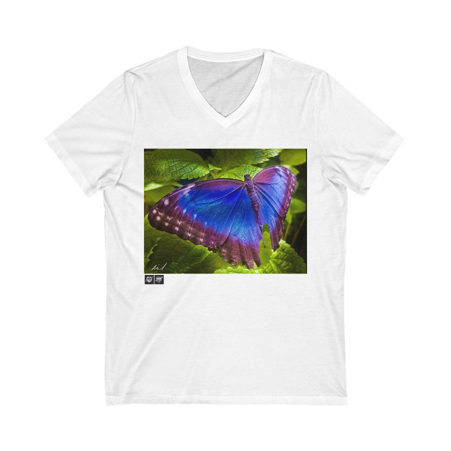 1 - Costa Rica - Butterfly Mariposa - 1 - V-Neck