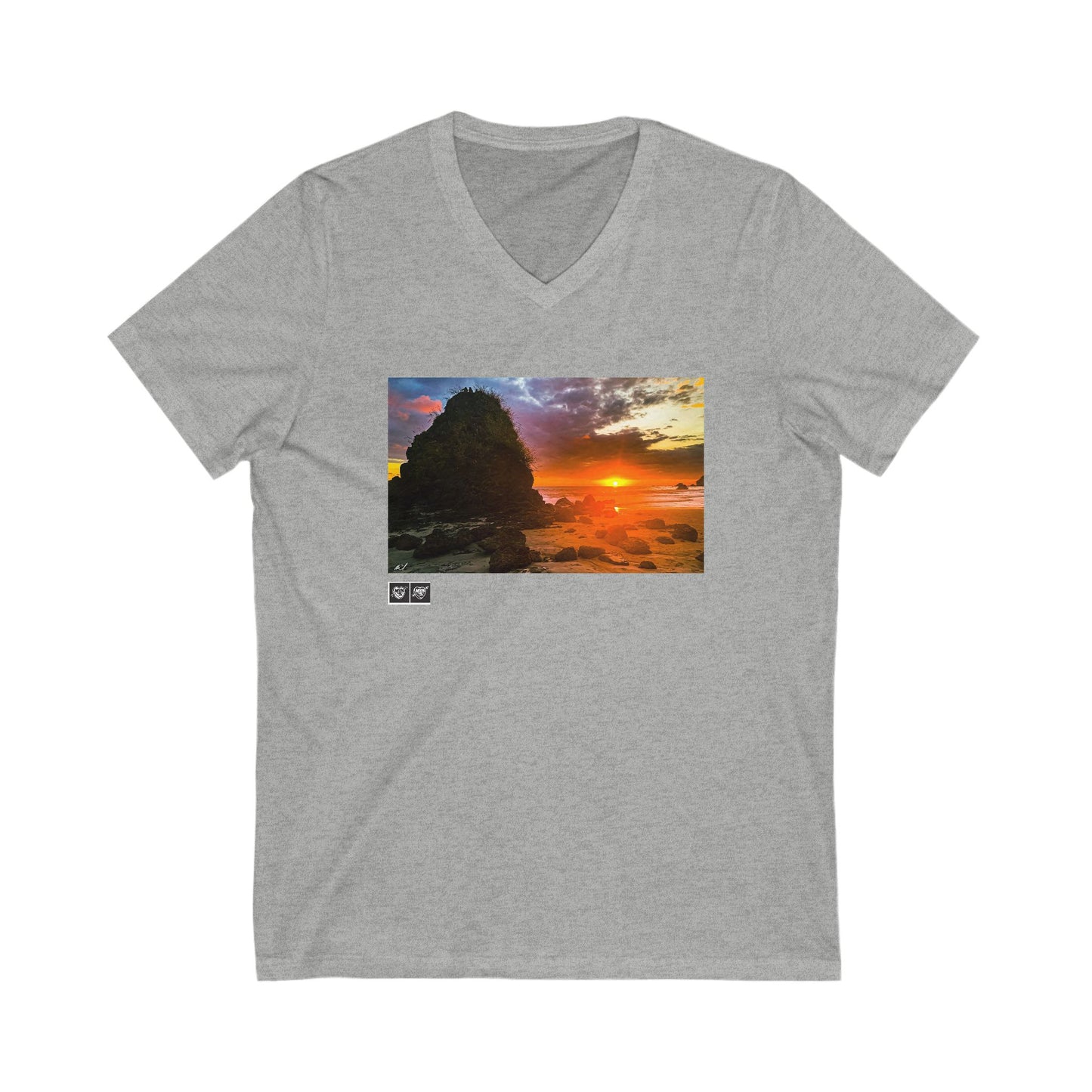 1 - Costa Rica- Beach at sundown - V-Neck