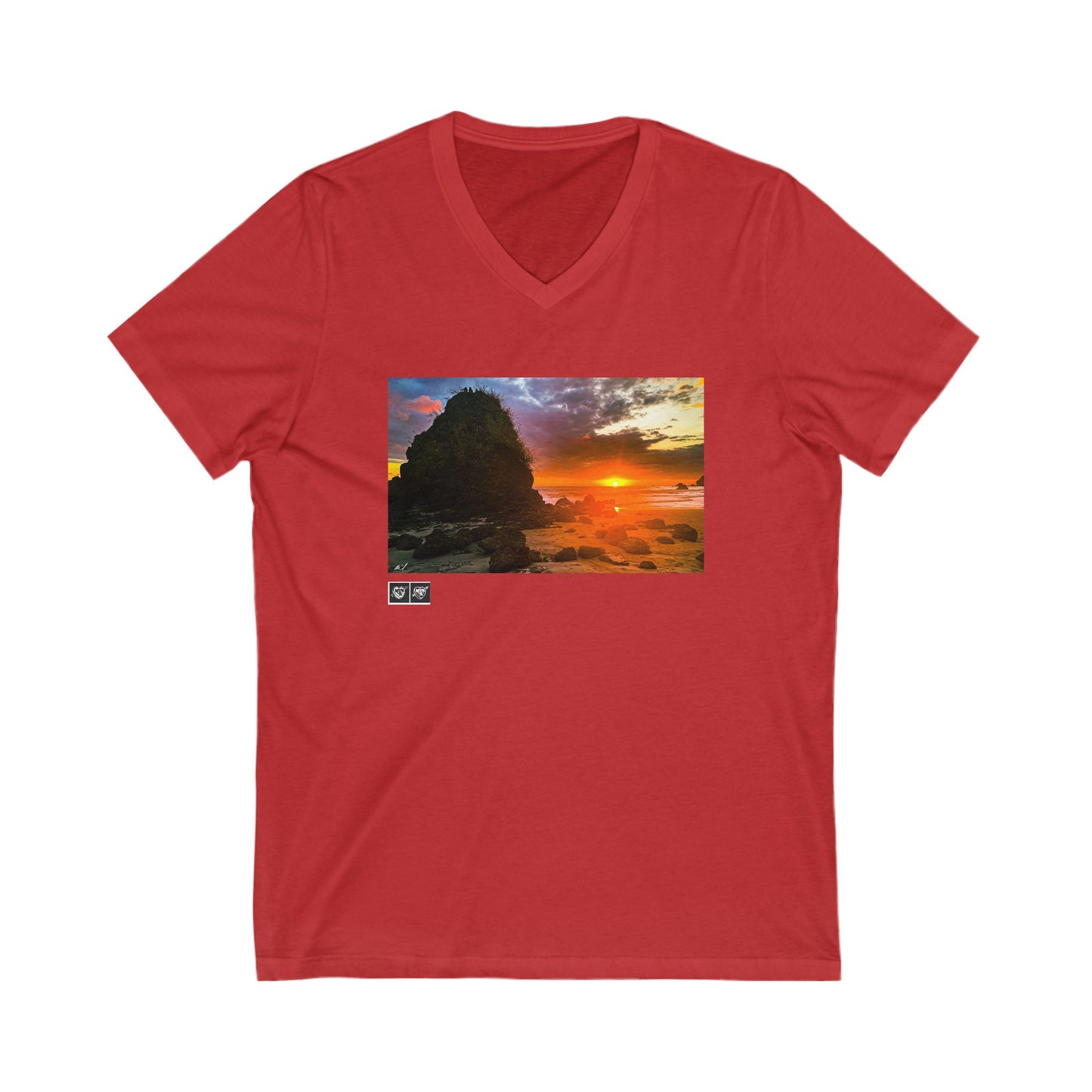 1 - Costa Rica- Beach at sundown - V-Neck