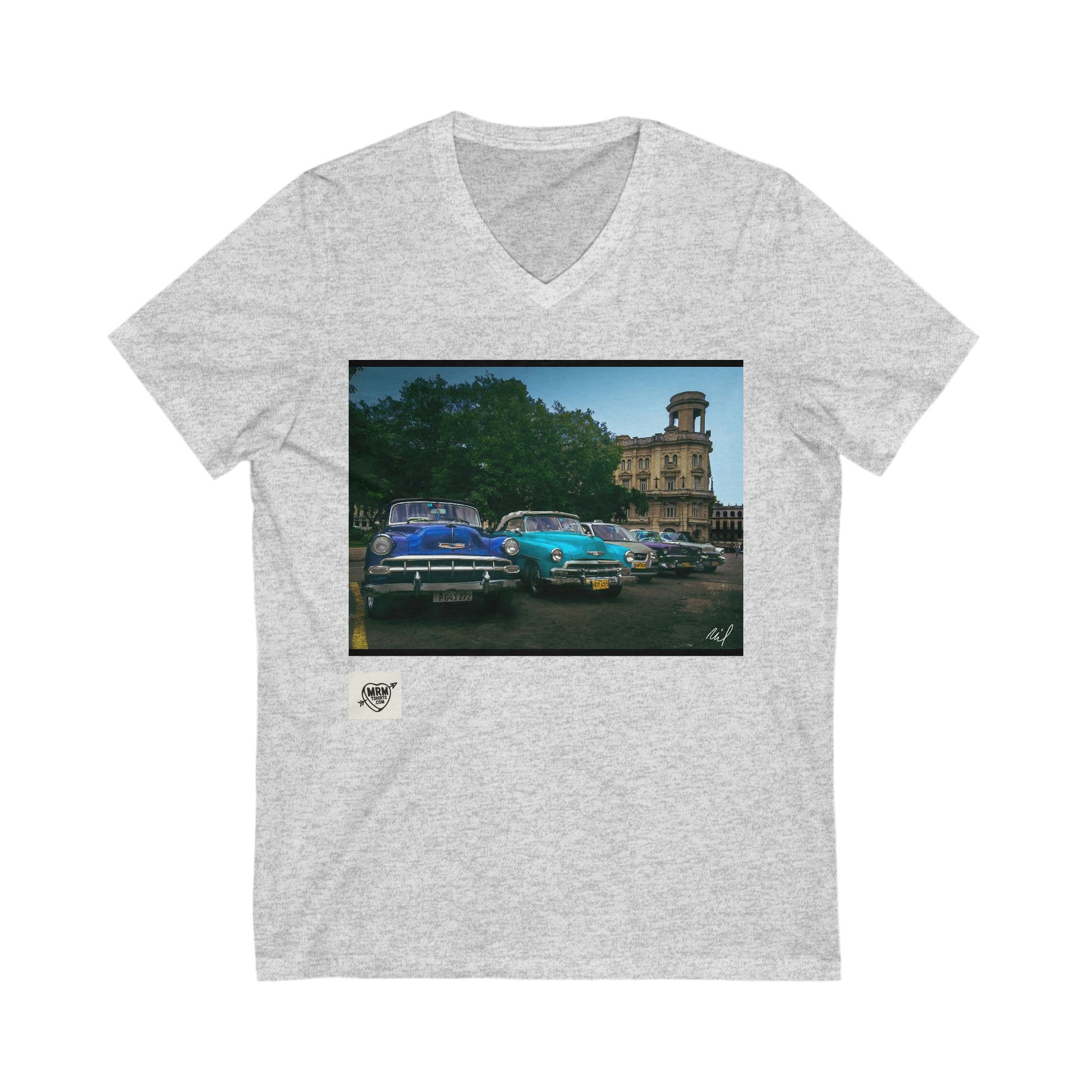 Cars in Havana, Cuba - V-Neck