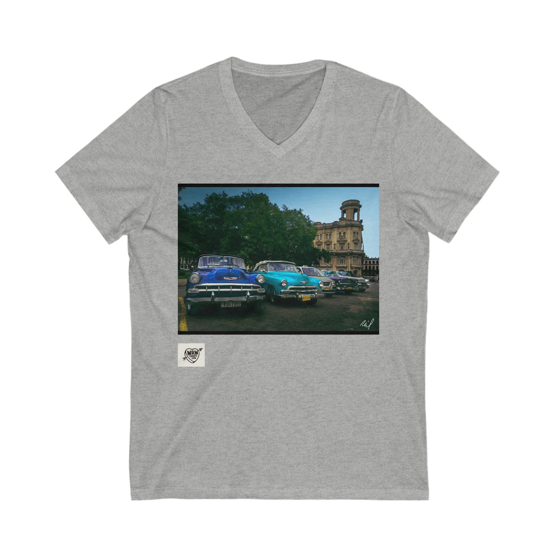 Cars in Havana, Cuba - V-Neck