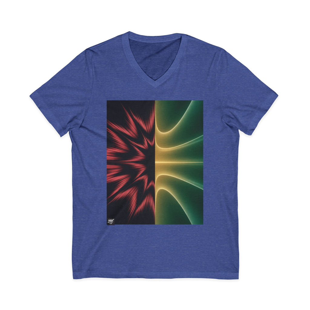 22222 Split Frequency Abstract Soundwave - 3 - V-Neck