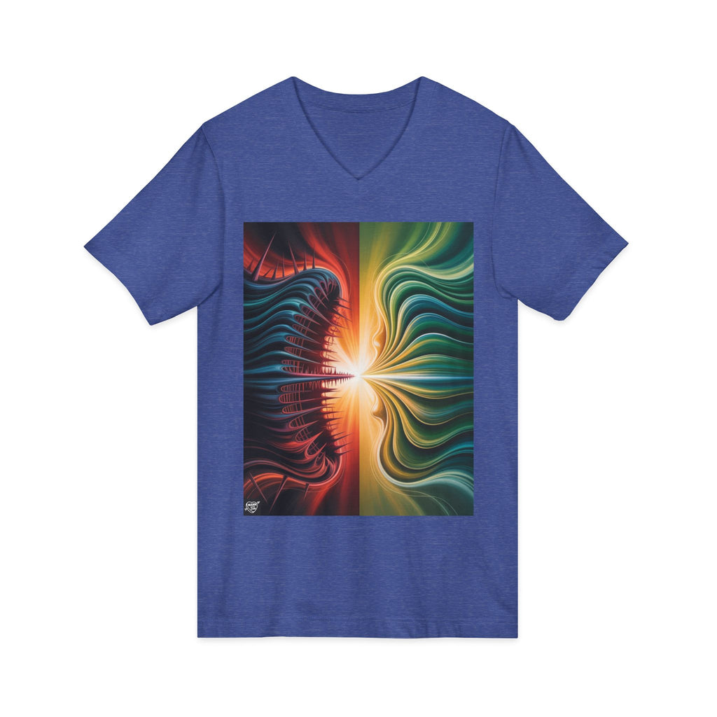 111111111. Split Frequency Abstract Soundwave - 4 - V-Neck