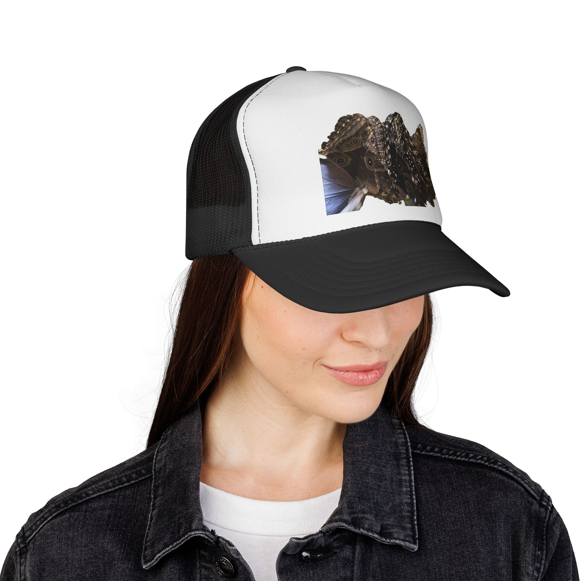 Trucker Cap — Realistic Owl Butterfly Wing Graphic Trucker Hat